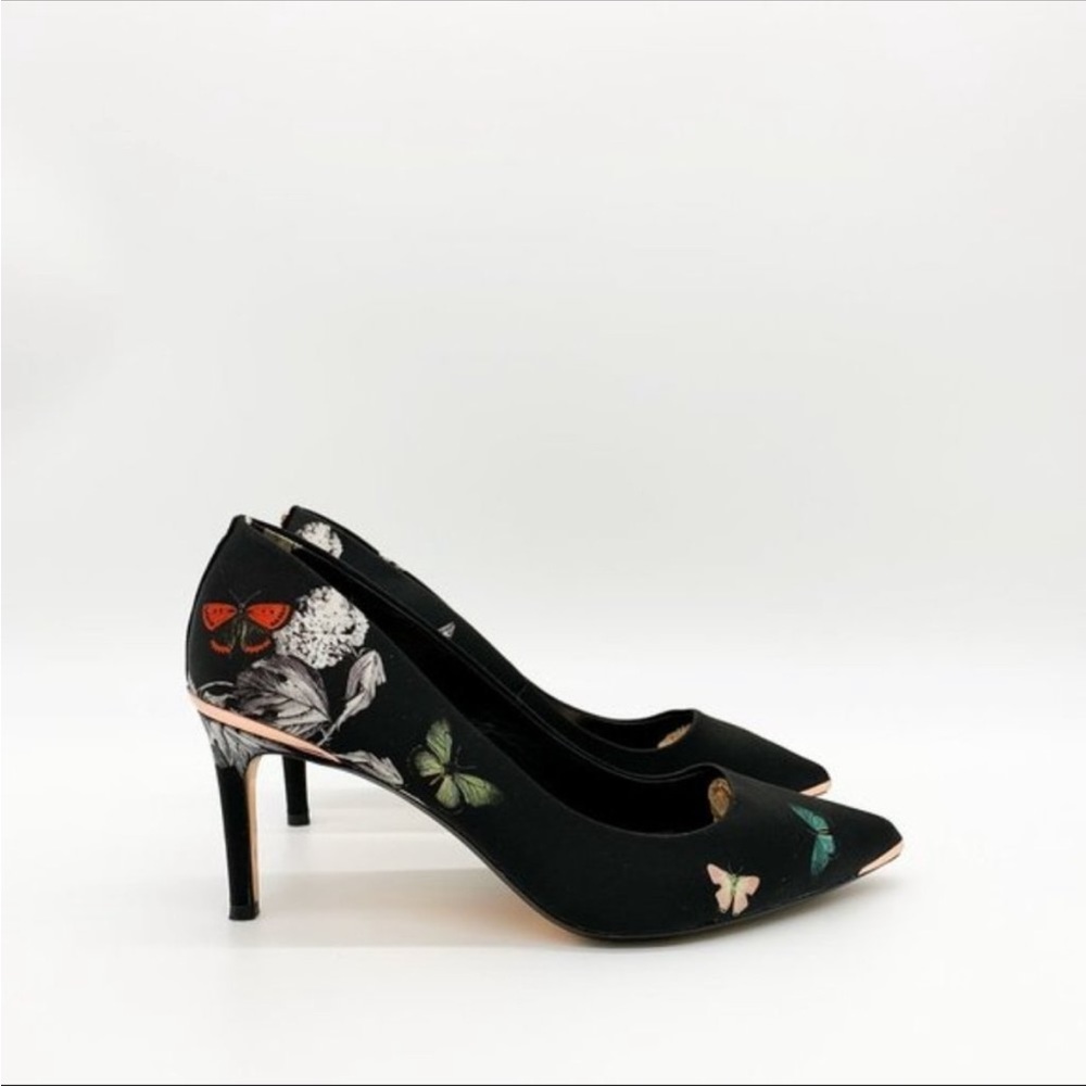 Ted Baker Black Butterfly Print Heels